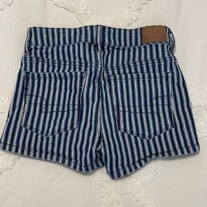 Striped jean high rise shortie